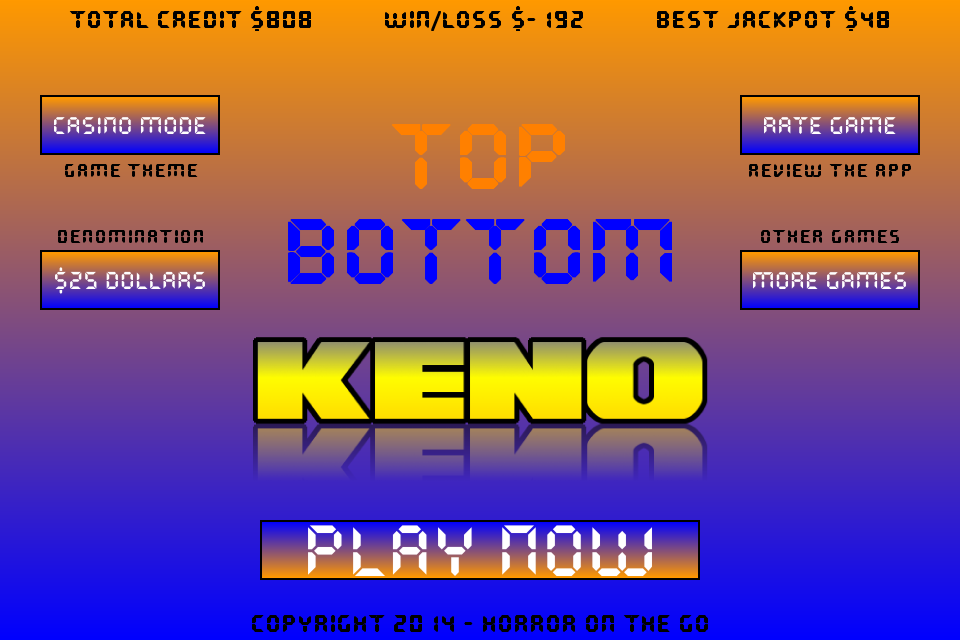 Android application Top Bottom Keno screenshort