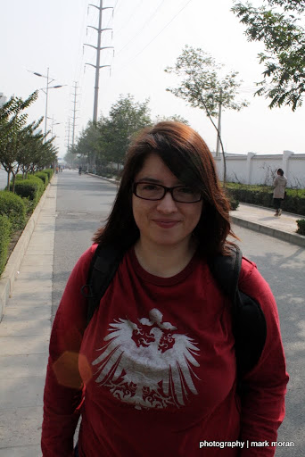 Ruhi at the bus stop