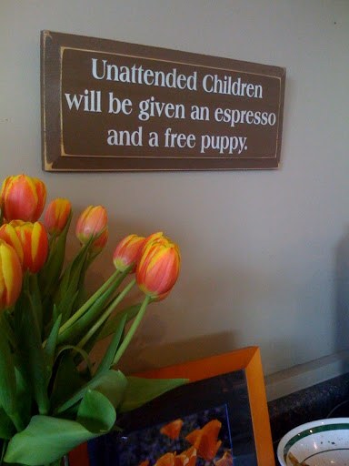 Unattended Children sign Unattended Children sign