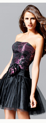 Sweet Short Taffeta Strapless Cocktail Dress