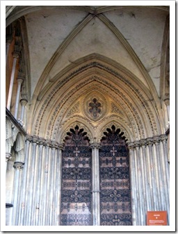 The main doors of Ely cathedral.