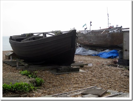 Old clinker built fishing boats at Deal.
