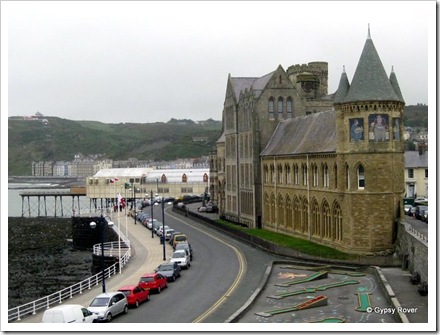 The South tower of the Old College, Aberystwyth University.