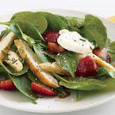 Strawberry-Topped Chicken and Baby Spinach Salad