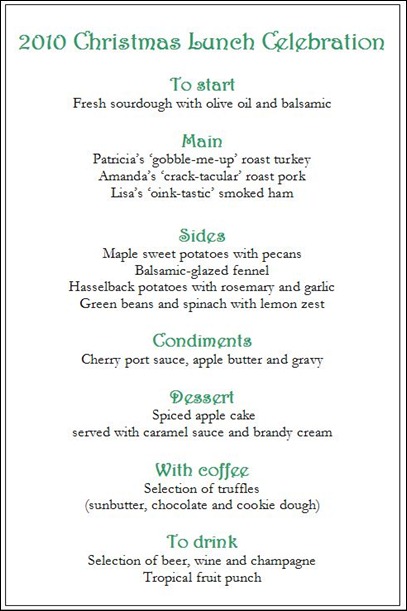 menu