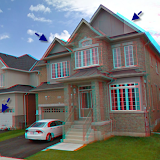 The same house with the 3D effect enabled. Here you can very clearly see the double view.