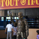 I could clearly make out that no one really knew whose statue this was. Behind it is the paintball shooting arena. Oh yeah, the statue is one of the Fetts from Star Wars.