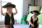 M and O having fun with their costumes...