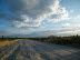 The road to Tsodilo - with some threatening clouds.