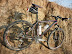 My bike in a hole in the ground.