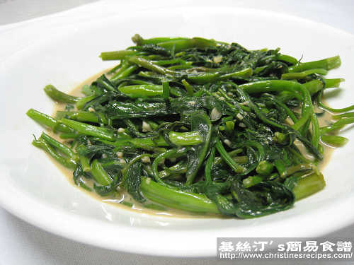 腐乳炒通菜 Stir-fried Water Convolvulus with Preserved Beancurd
