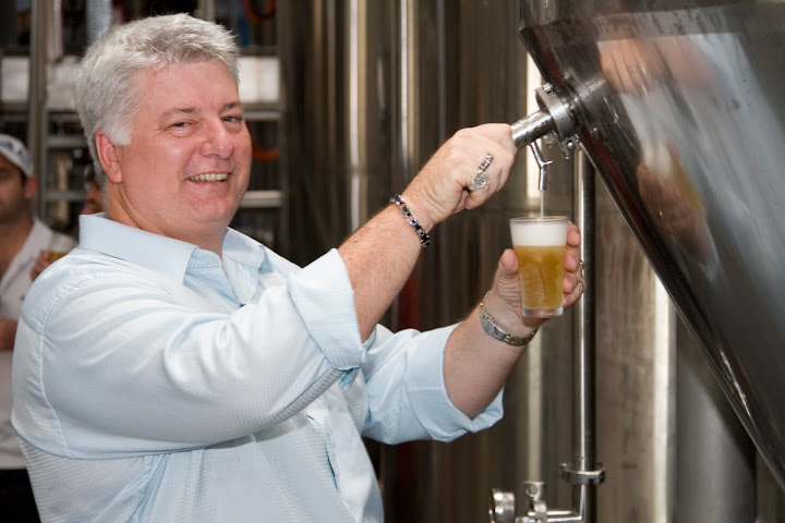 4BCs Walter Williams enjoys some fresh Draught Ale straight from the fermenter