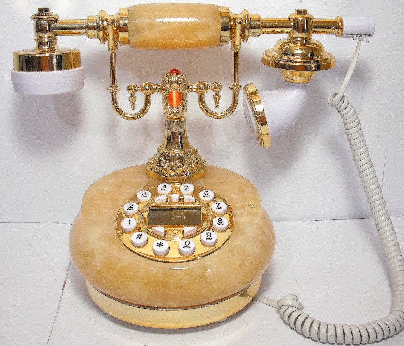 Telefone De Mesa Modelo Antigo Pedras Marmore