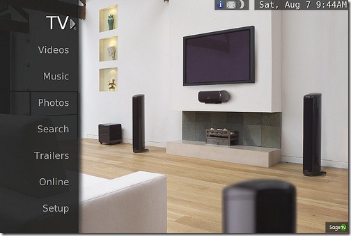 SageTV Main Menu with Serenity Theme