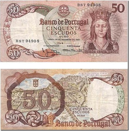 50 escudos rainha santa isabel santa nostalgia