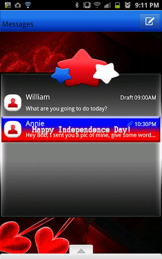 GO SMS - Fourth July Star