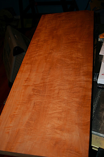 Figured South American mahogany. This will be made into two one-piece bodies.