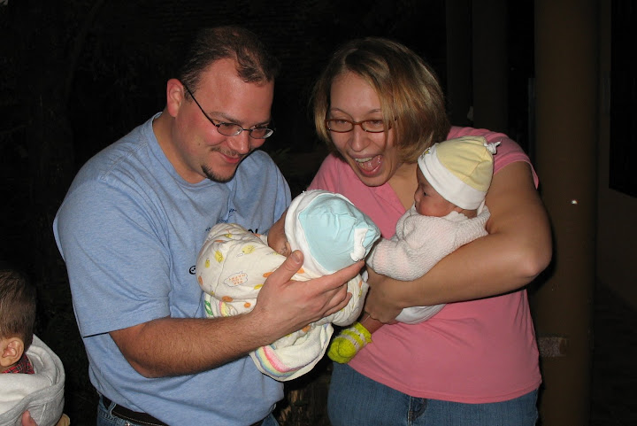 First time holding the twins