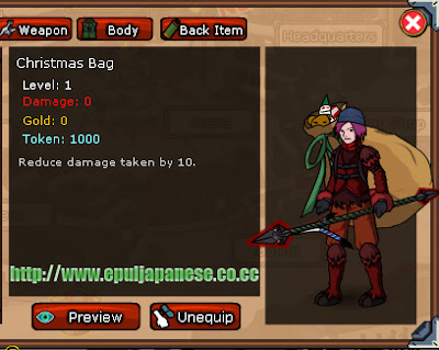 Back Item Christmas Ninja Saga