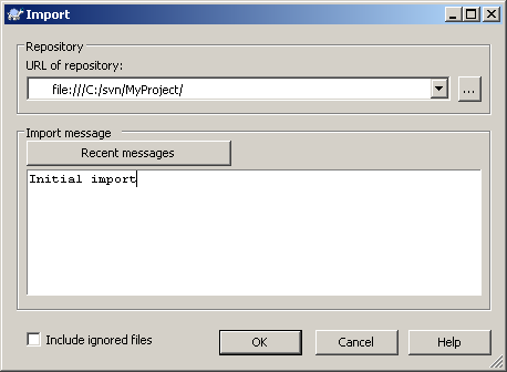TortoiseSVN - Import