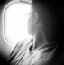 Petey on the plane.