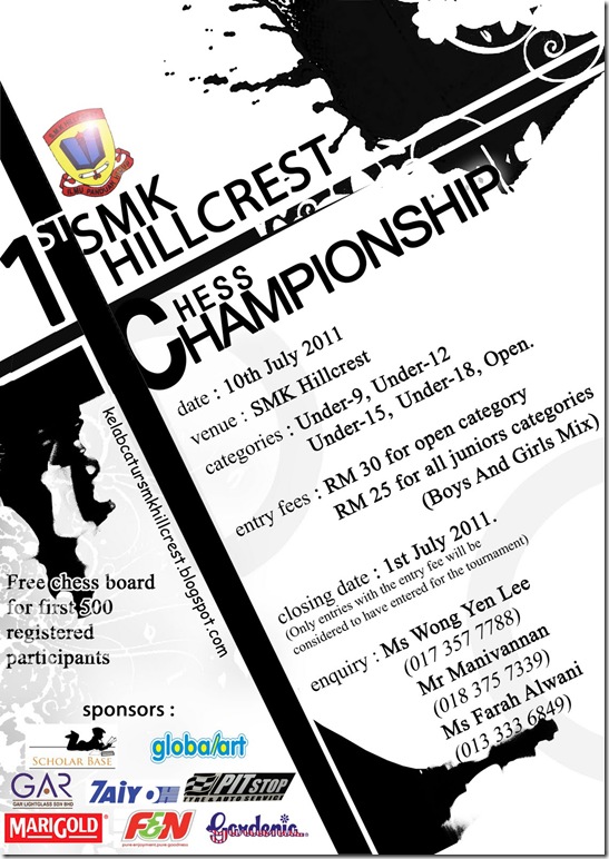 hillcrest chess open poster