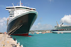 Queen Mary 2 docked in Barbados