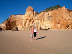 On Praia da Rocha with Aunt Nancy