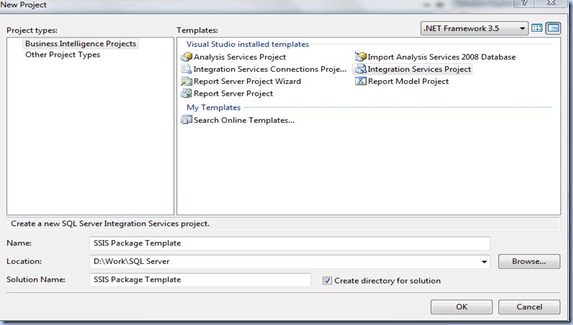 SSIS - New Project