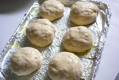 Dough balls arraged