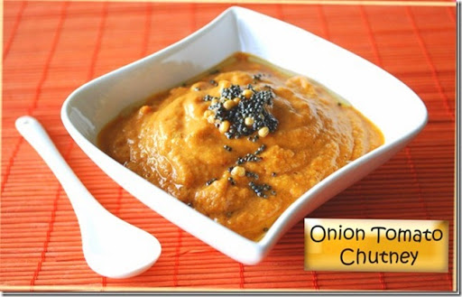 Onion tomato chutney side dish for idli dosa
