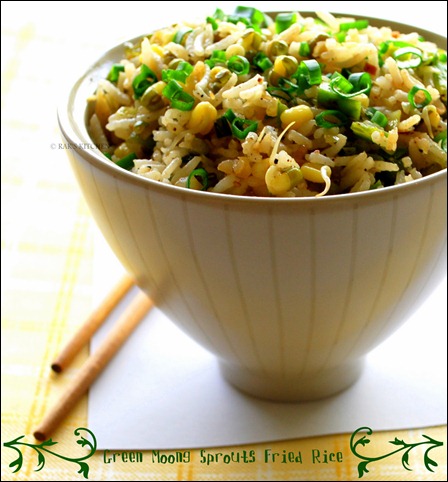 Green gram sprouts fried rice