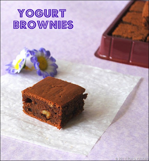YOGURT BROWNIES(EGGLESS) Raks Kitchen