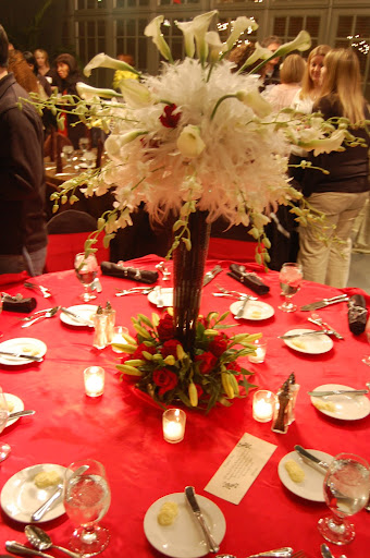 Tall Feather and floral centerpiece