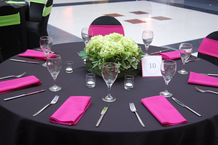 Pink and green wedding