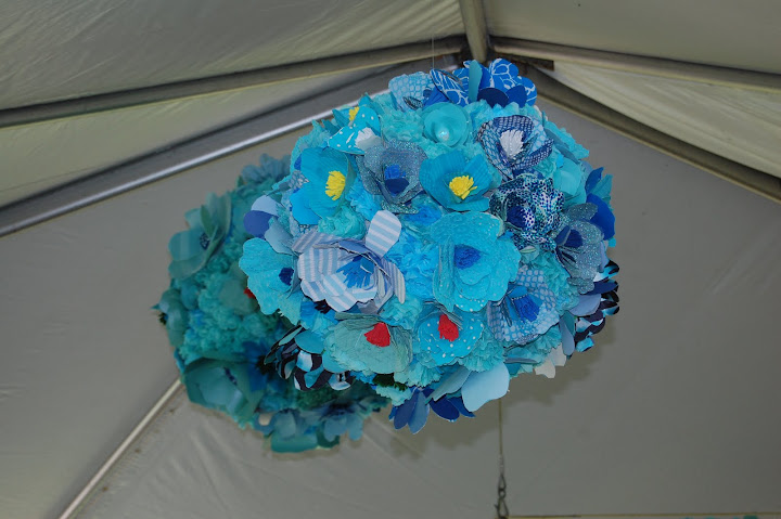 Blue floral pomanders