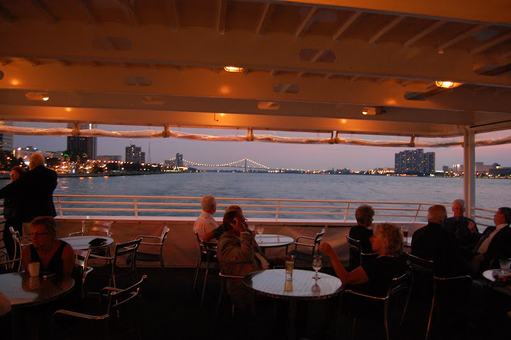 Night time on yacht wedding Detroit