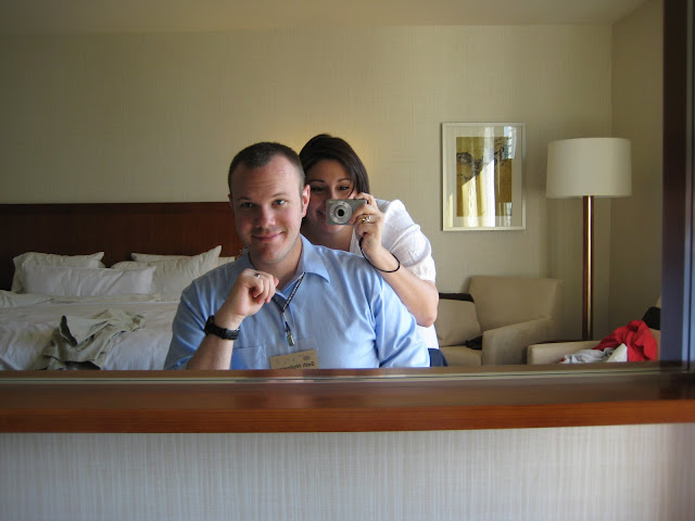 Seth and Andrea in their fancy hotel room