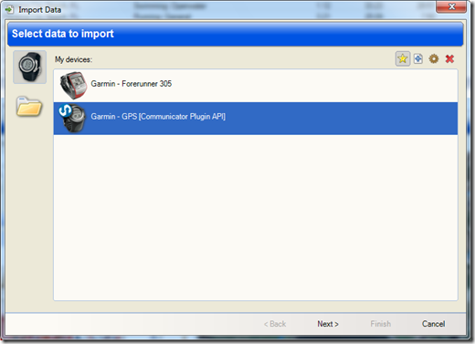 Sport Tracks import FR-60