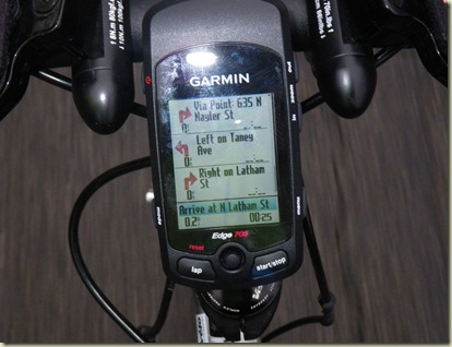Garmin Edge 705 turn by turn directions