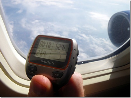 Garmin 310XT while on a plane flying