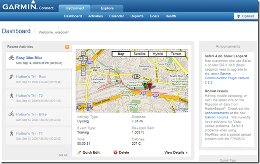 Garmin Connect Bike Route Map Overview