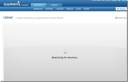 Garmin Connect Searching