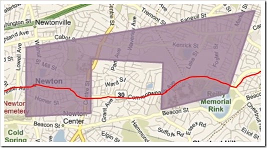 Boston Marathon Miles 19-22 Geofence