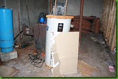 hot water heater, basement