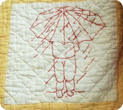 Vintage redwork quilt 1