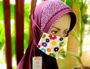 mask jilbab flower
