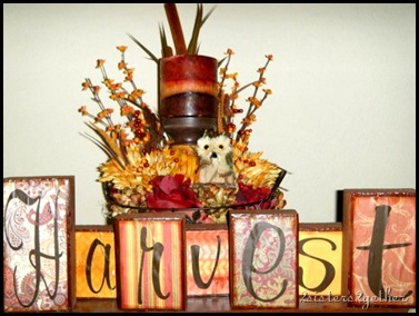 Micki centerpiece with Harvest blocks