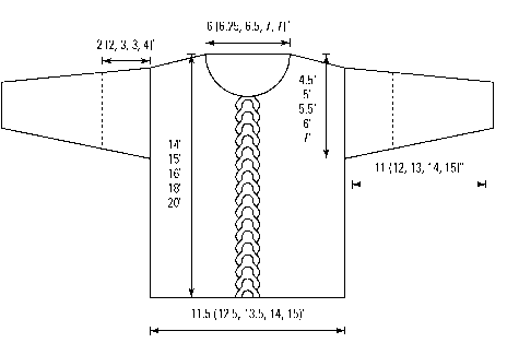 The schematic of the kid's shirt.