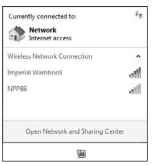 Choosing a wireless network.